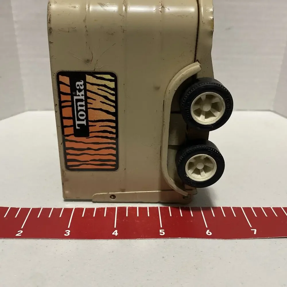 Vintage Tonka Toys Press Steel Farm Horse Trailer Tiger Stripes